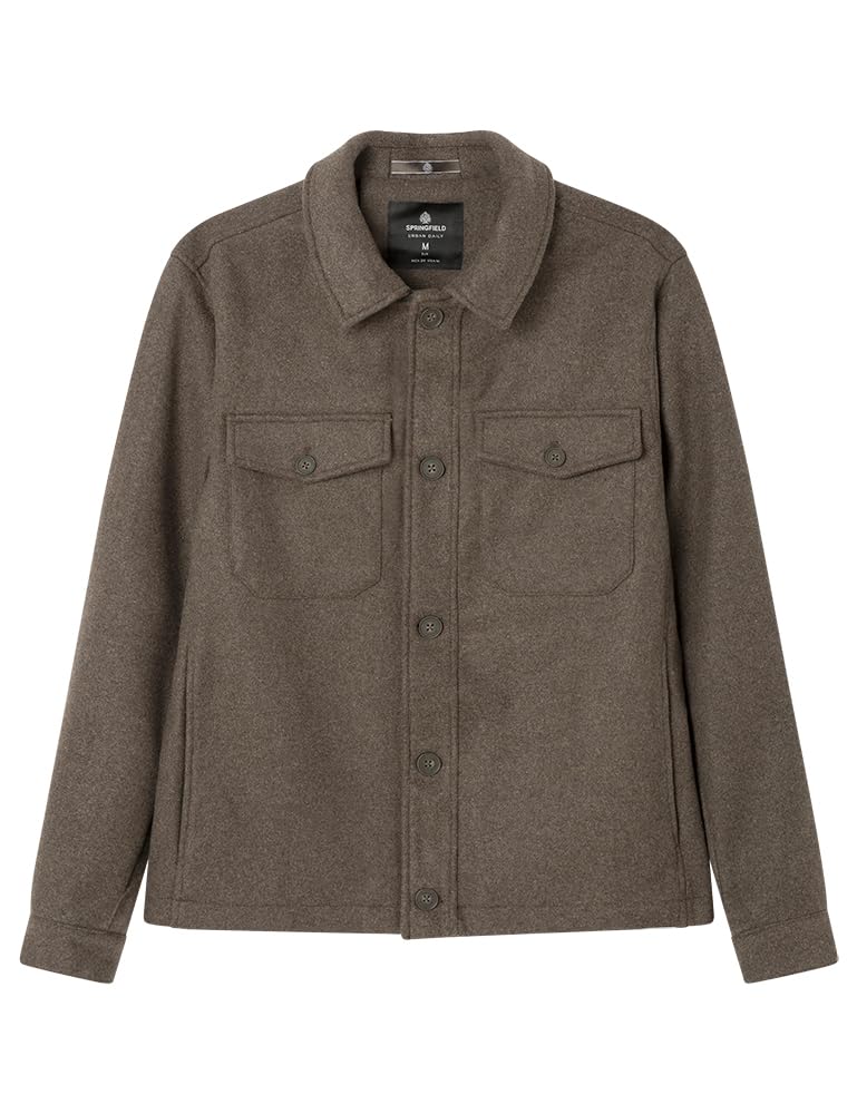SPRINGFIELD Woolen Shirt Collar SPORT JACKET Hombre (Pack de 1)