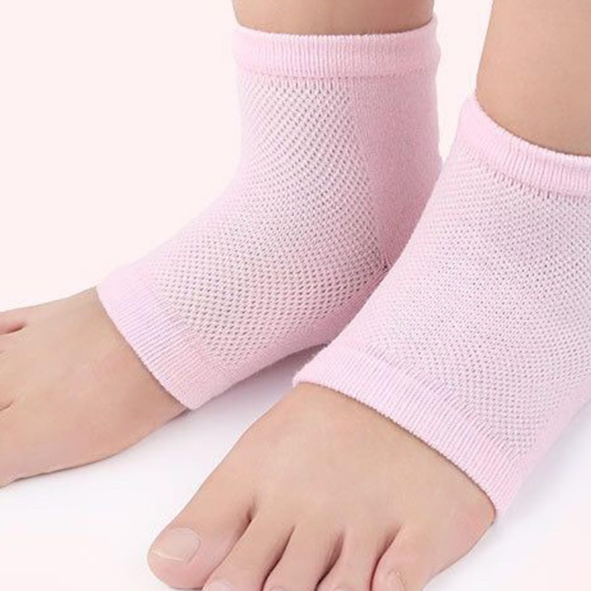 IWOWHERO Moisturizing Gel Heel Sleeves Comfortable Foot Car Socks Anti-Cracking Heel Socks 4 Pairs Set