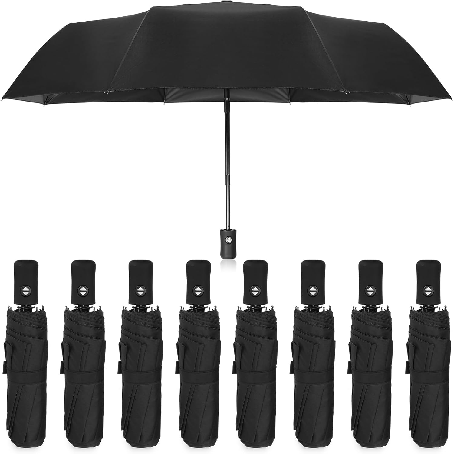 Kajaia 9 Pack Compact Umbrellas Bulk Folding Automatic Windproof Waterproof Umbrellas for Backpack Purse Car Women Men