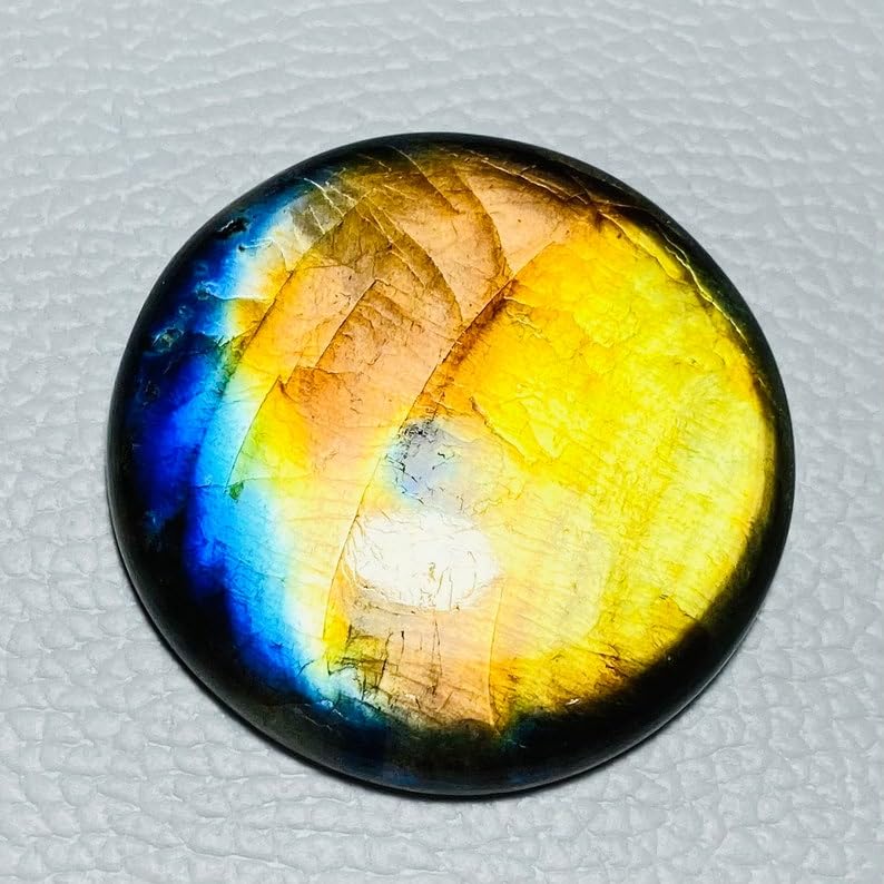 Labradorite précieuse de forme ronde, gemme d'exception de 39 mm - 6
