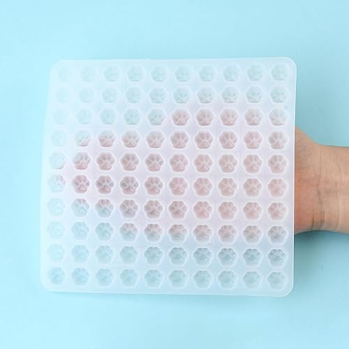 Miniatura 6 de UR Urlifehall 1 juego de moldes de impresión de pata de gato blanco, kits de colgantes de silicona para bricolaje, moldes de resina con tornillo de