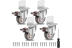 W B D WEIBIDA 2 Inch L-Shaped Side Mount Caster Wheels