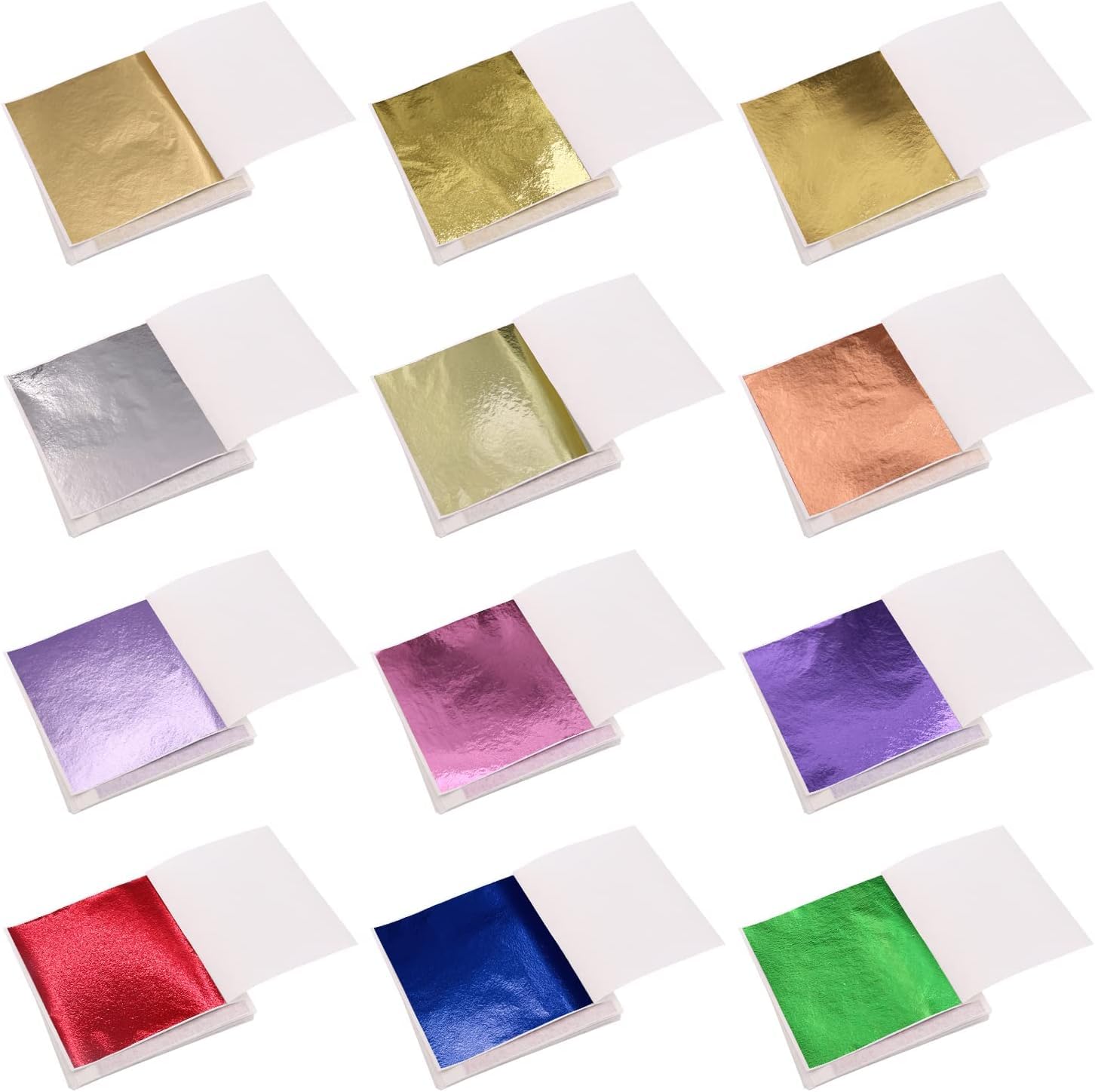VGSEBA Imitation Gold Leaf Craft Art Project Furniture Painting Wall DIY (12 Colours, 600 Pieces)