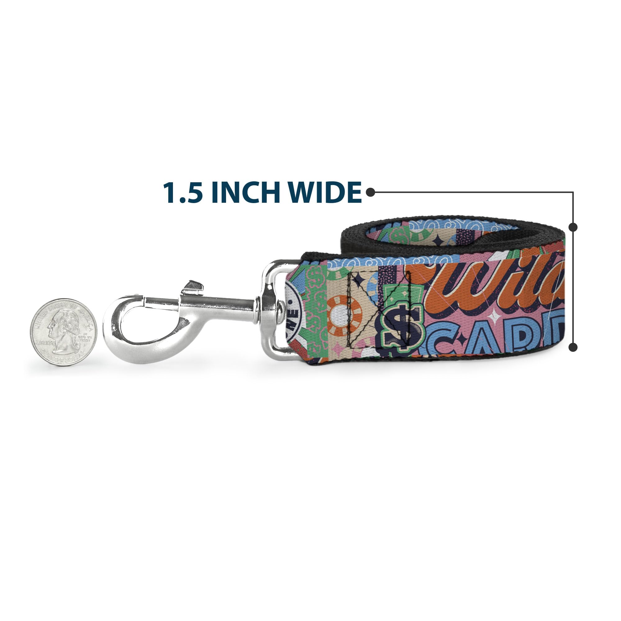 Sony Pictures Laisse pour Chien avec Logo Wheel of Fortune et Collage Wild Card Multicolore 1,8 m de Long 2,5 cm de Large