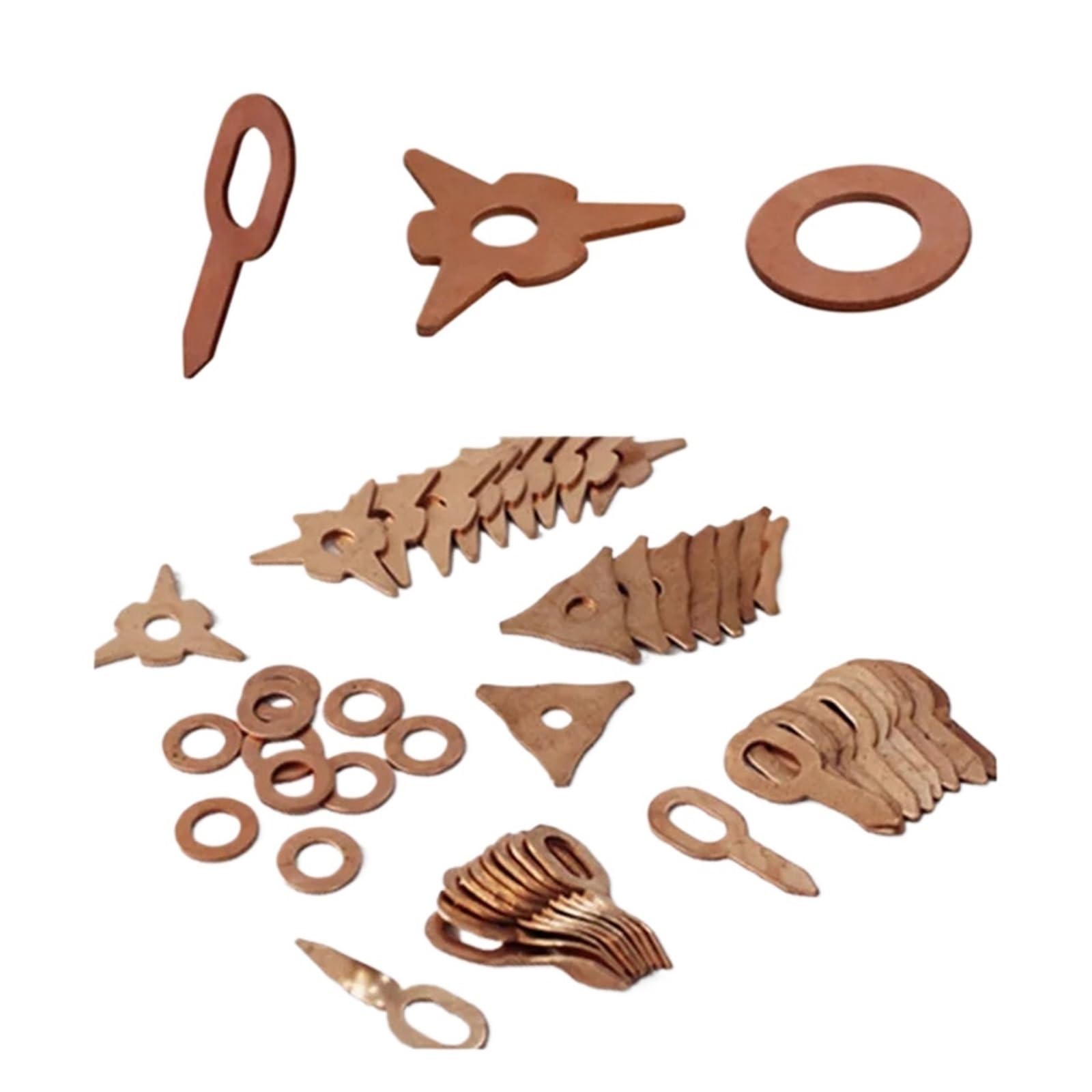 Dent Pulling Straight Washer 100Pcs Mixed Washer Pads for Spot Welder - Durable Copper Plated Steel Welding Accessories