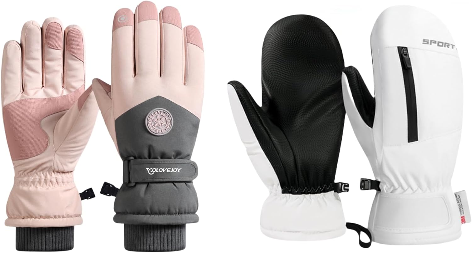 Winter Ski Snow Gloves for Men, Women, Youth | Touchscreen & Waterproof Cold Weather Hand Warming Gloves Winter Work Gloves
