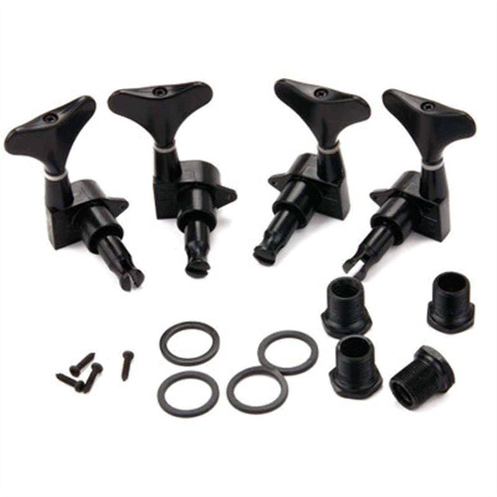 Stimmwirbel Gitarrensaiten 4 Stück Gitarren-Tuning-PEGs 2R & 2L. Tuner-Maschinenköpfe Mit Aderendhülsen Für String Bass Zubehör Schwarz