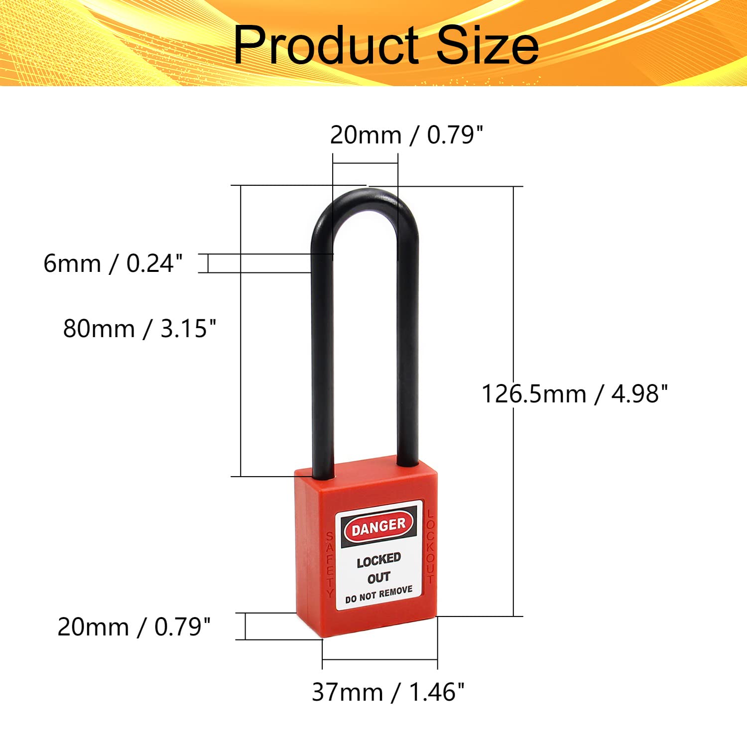 Key Tags TRADESAFE Lockout Tagout Kit - 10 Red Safety Padlocks (Keyed Alike, OSHA Compliant) Key Per