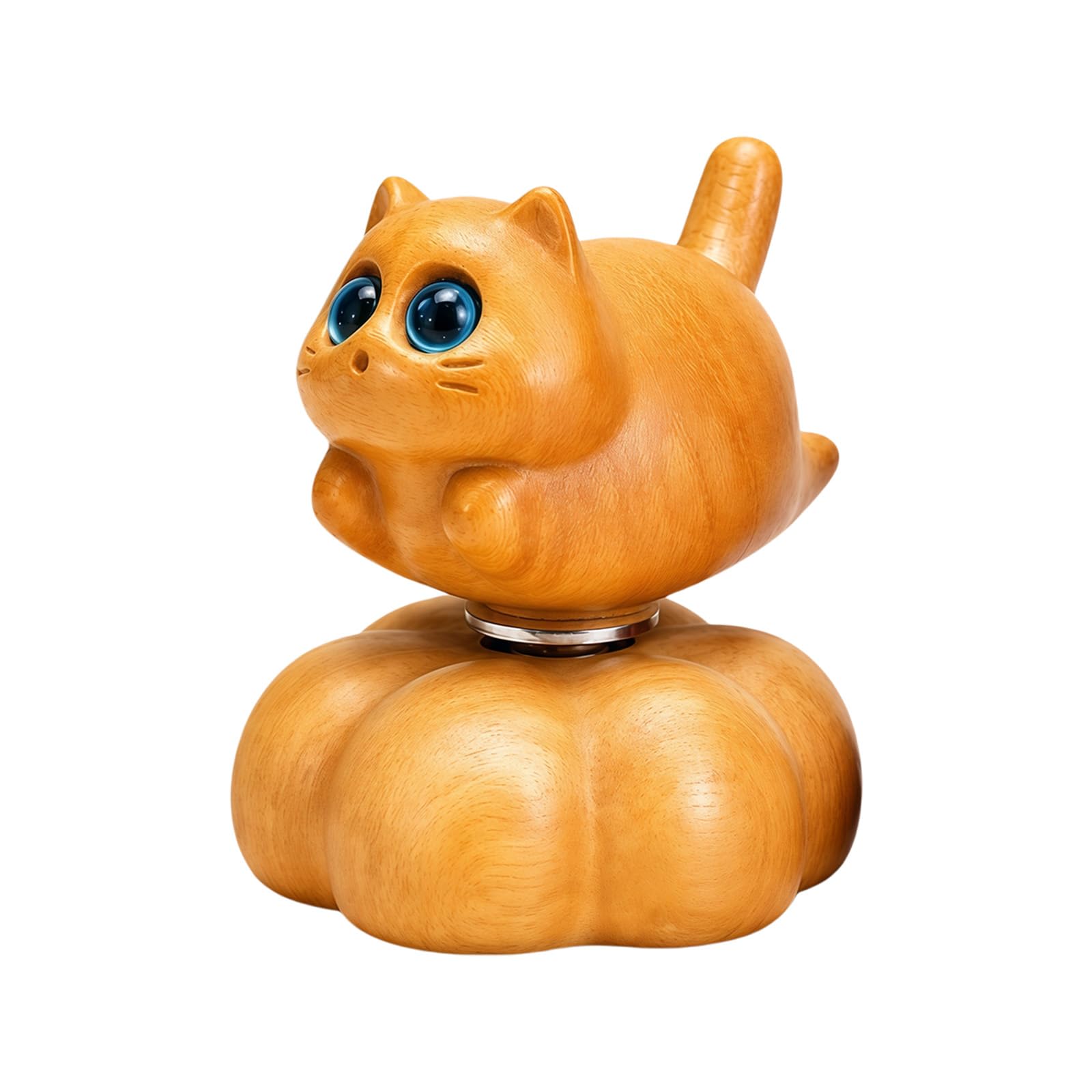 Desk Decor Wooden Figurine Ornament, Compact Animal Statue with Natural Wood Look for Shelf Display At Home Animal Sculptures Hand Carved Kitten Figurine Feline Tabletop Accent Miniature Shelf