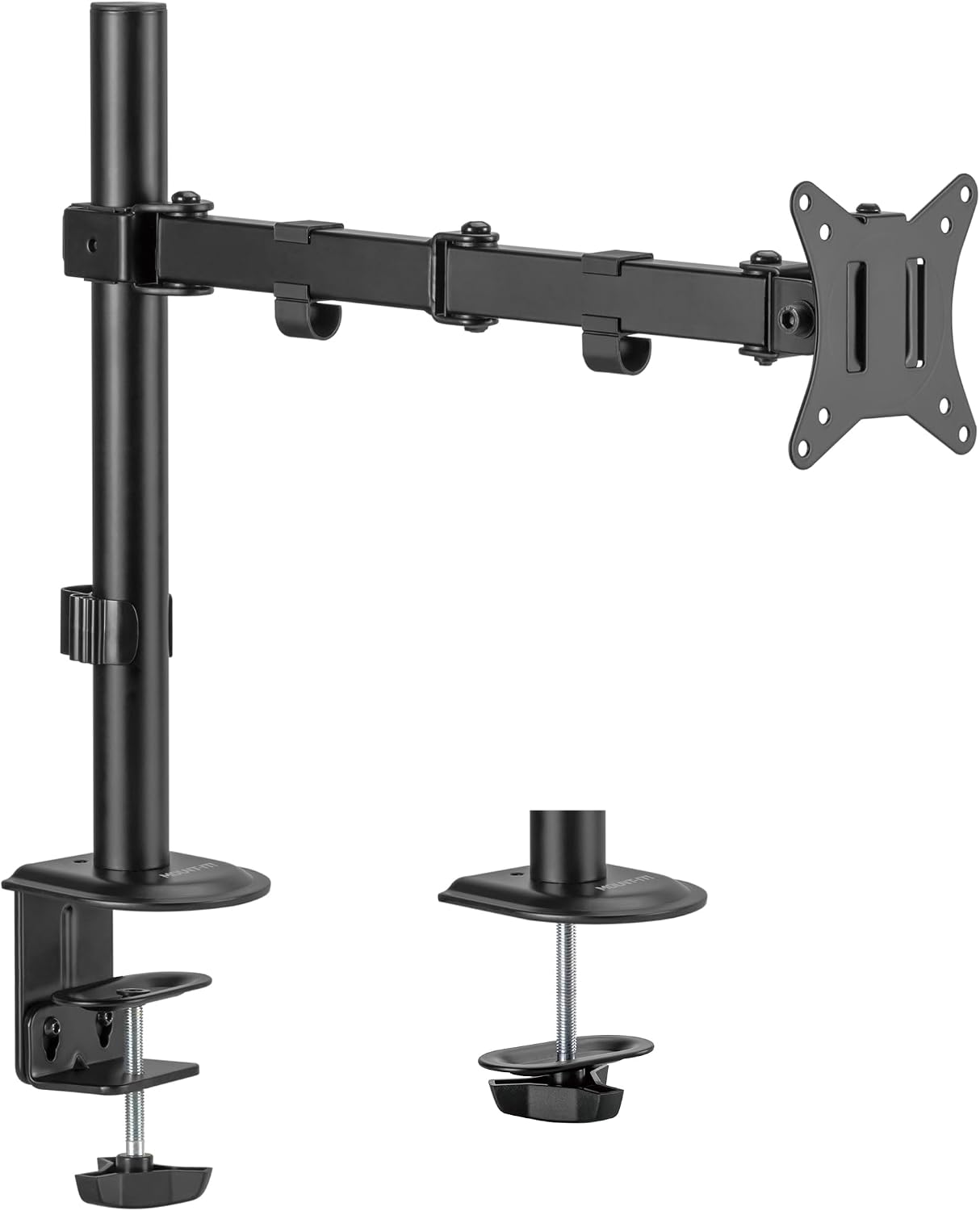 Mount-It Single Monitor Arm Desk Mount, Steel Full Motion, Black