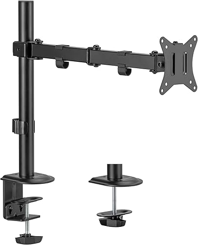 Mount-It! Brazo para monitor individual de 17 a 32 pulgadas, ajuste de movimiento completo con inclinación, rotación, giro y ajuste de altura a lo