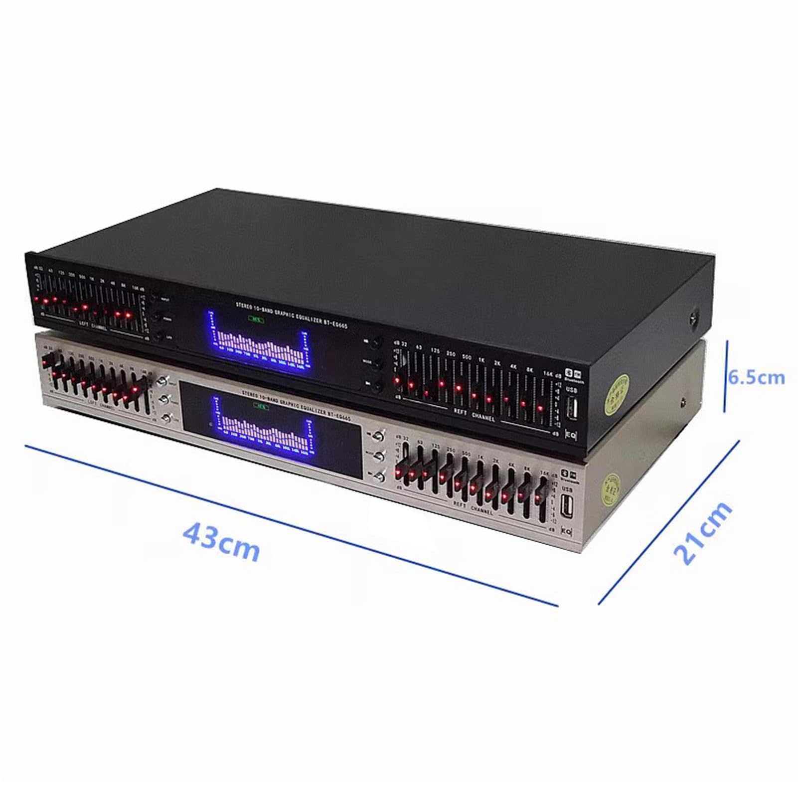 20-pasmowy Hifi Equalizer Audio, Cyfrowy Equalizer Z Efektami Graficznymi Z Pilotem, Wyświetlacz Spektrum Led, Wbudowany Bluetooth/usb, Do Studia Nagrań