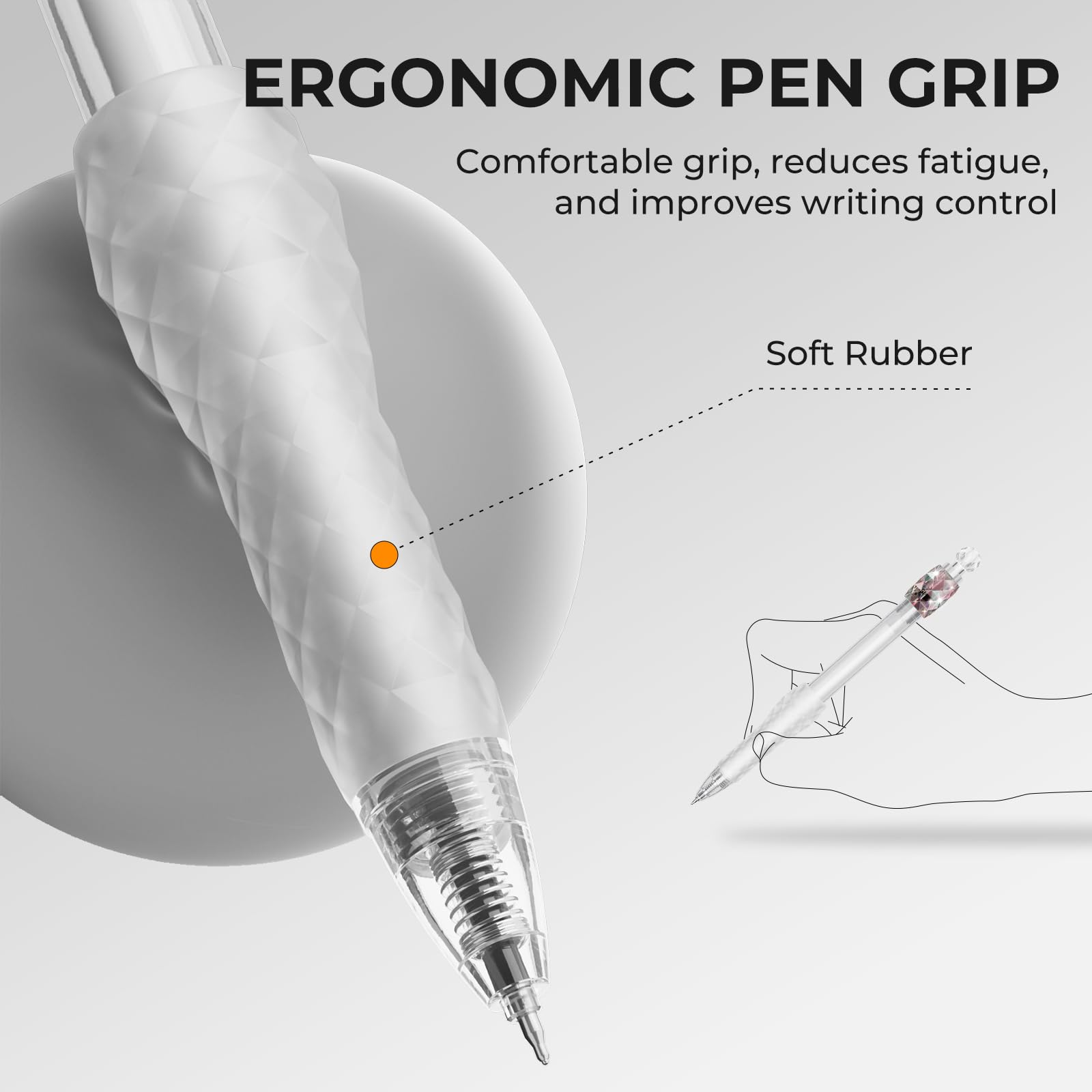 8 Pcs Gel Pens - 0 7mm Fidget Rotating Black Ink Fine Point Smooth Writing - Soft Grip — view 5