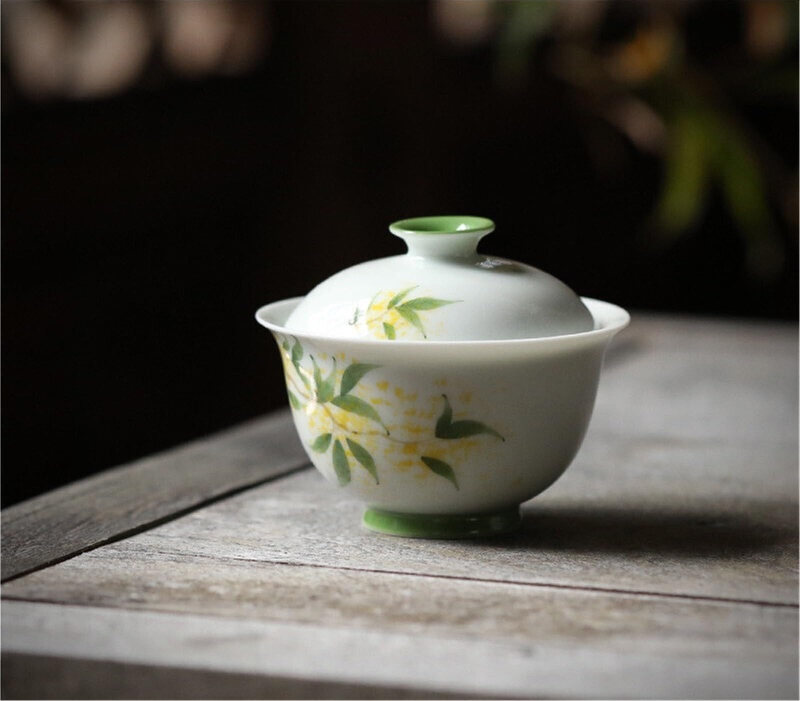 125 ml biała porcelana ręcznie pokrywa miska gospodarstwo domowe ręcznie malowane Osmanthus Gaiwan herbata Tureen zaparzacz do herbaty artykuły do herbaty rzemiosło