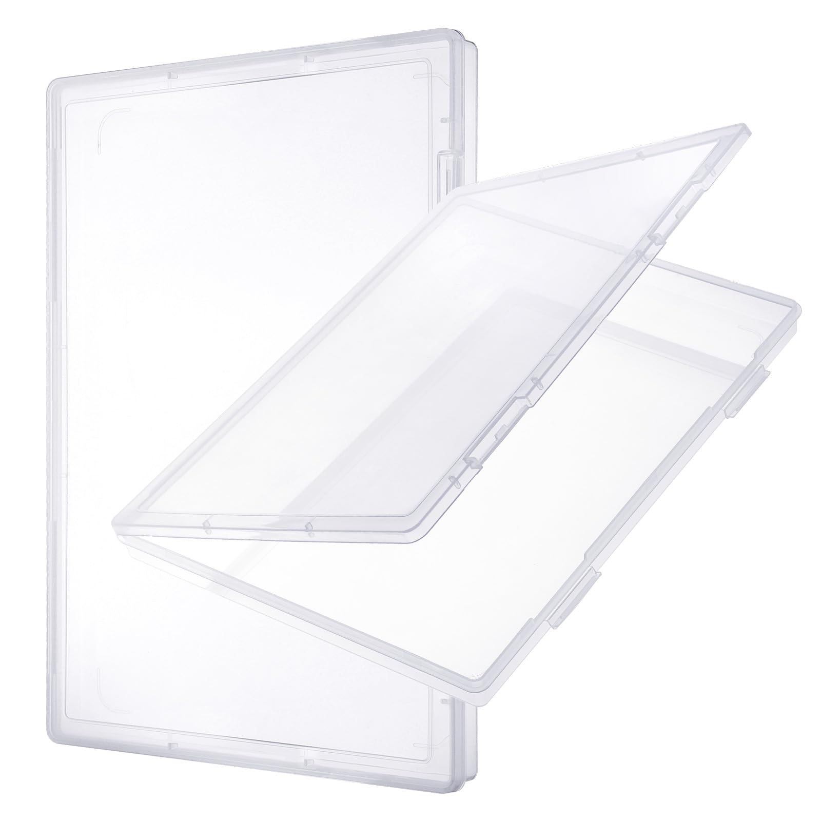 JIANTA Zestaw 2 pudełek do przechowywania dokumentów A4, przezroczysty plastikowy organizer na dokumenty, pudełka archiwizacyjne A4 do przechowywania dokumentów, papieru administracyjnego, zdjęć
