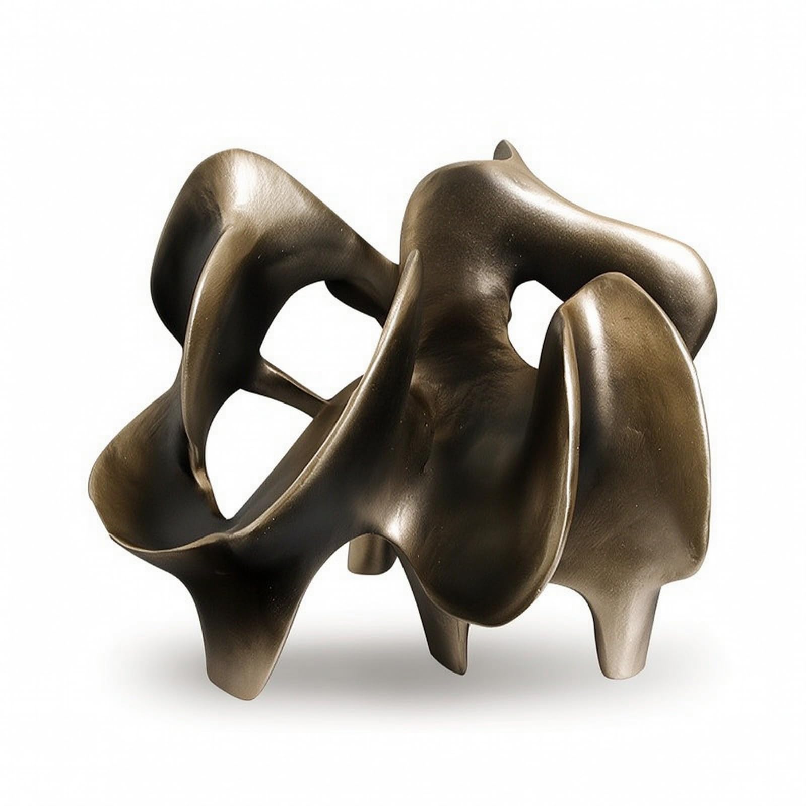 rockible Figura Geométrica Hueca Minimalista Escultura No Representacional Resina Artístico Estatua para Entusiastas del Diseño, Bronce