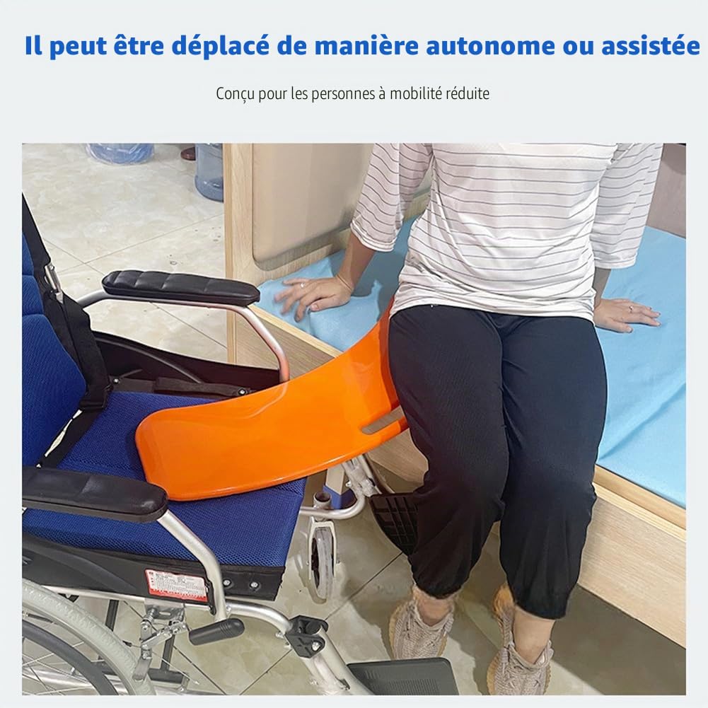 Planche de Transfert pour Fauteuil Roulant, Jusqu'à 200 kg, Aide au Transfert pour Personnes Handicapées pour Fauteuil Roulant, élévateur de Patients, Personnes âgées au Lit, Voiture, Fauteuil Bleu