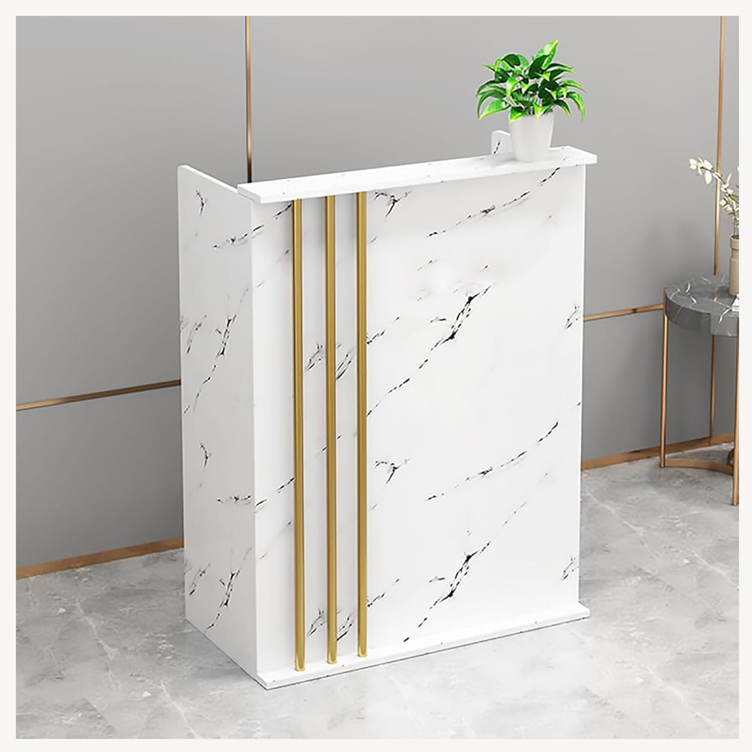 Retail Reception Desk with Lockable Drawer, Front Counter for Payment & Sales, Modern Design, Commercial Furniture for Stores and Offices