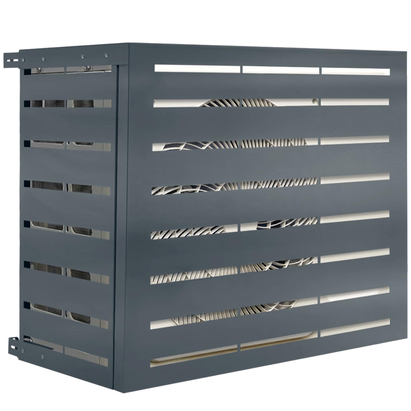IDMarket - Copertura per condizionatore d'aria in metallo grigio carbone per unità esterna 95 x 48 x 80 cm