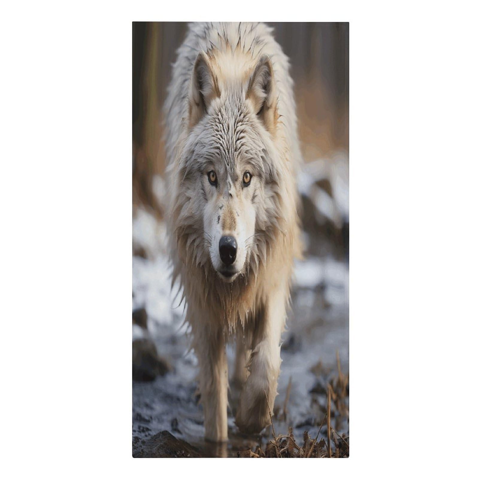 VstaDank Walking Wolf Beach Towel Microfiber Oversized Beach Blanket Super Absorbent Soft Pool Bath Towel Sand Free Quick Dry Travel Towels Gifts for Yoga Sports Adults 30" X 61"