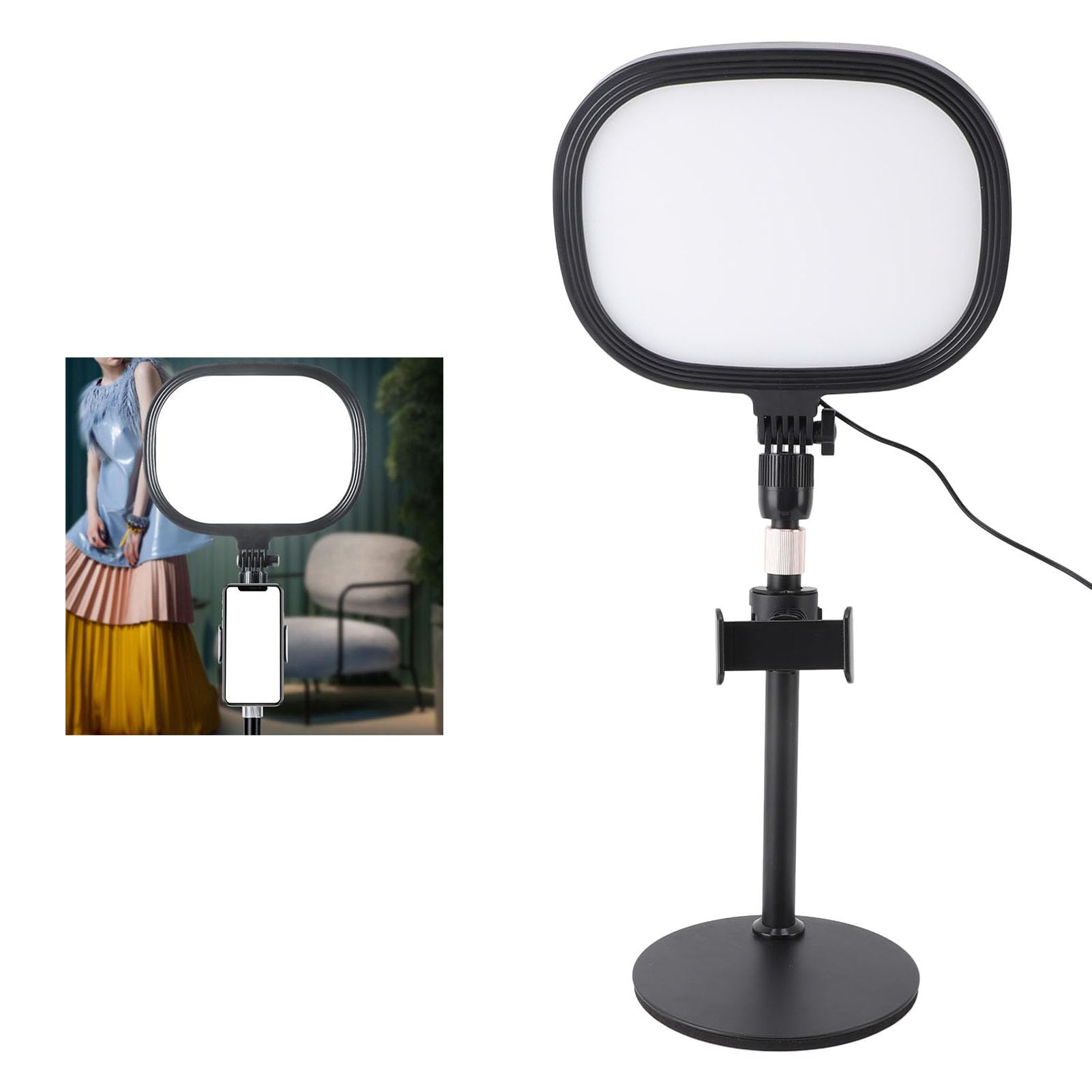 Konferencja wideo Light Desktop wideo Zestaw oświetlenia konferencji ze stojakiem i uchwytem telefonu do przesyłania strumieniowego przesyłania strumieniowego makijażu nagrania