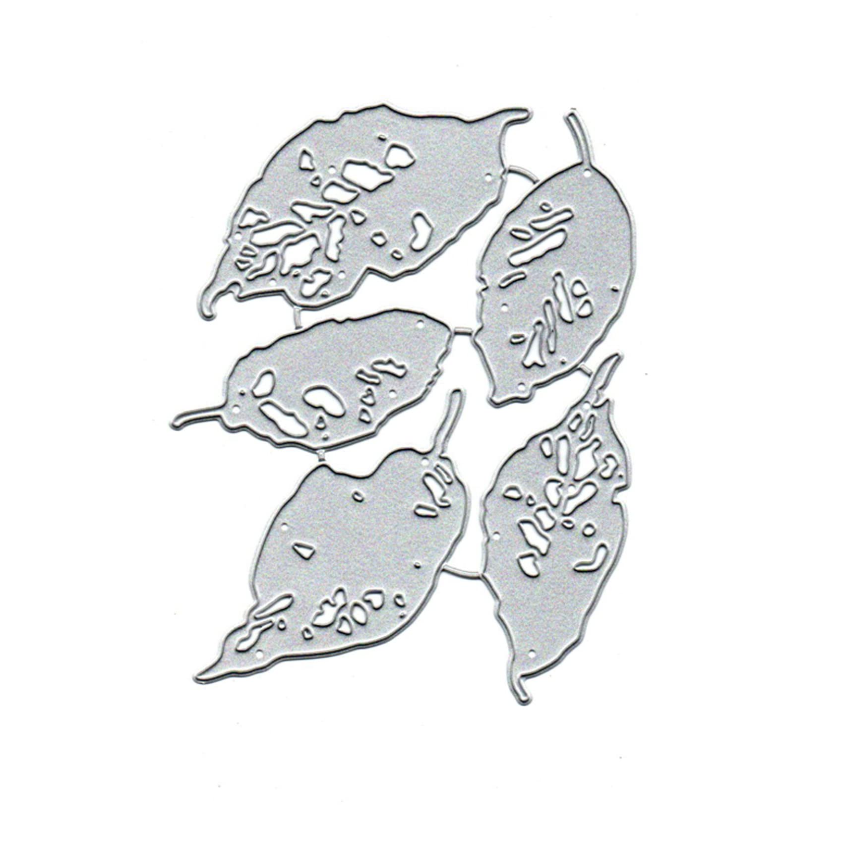 5pcs Leaf Fragment Metal Die Cuts for Card Making,Spring Leaves Flowr Card Cutting Dies Cut Stencils DIY Scrapbooking Album Decorative Embossing Paper Card Embossing Craft