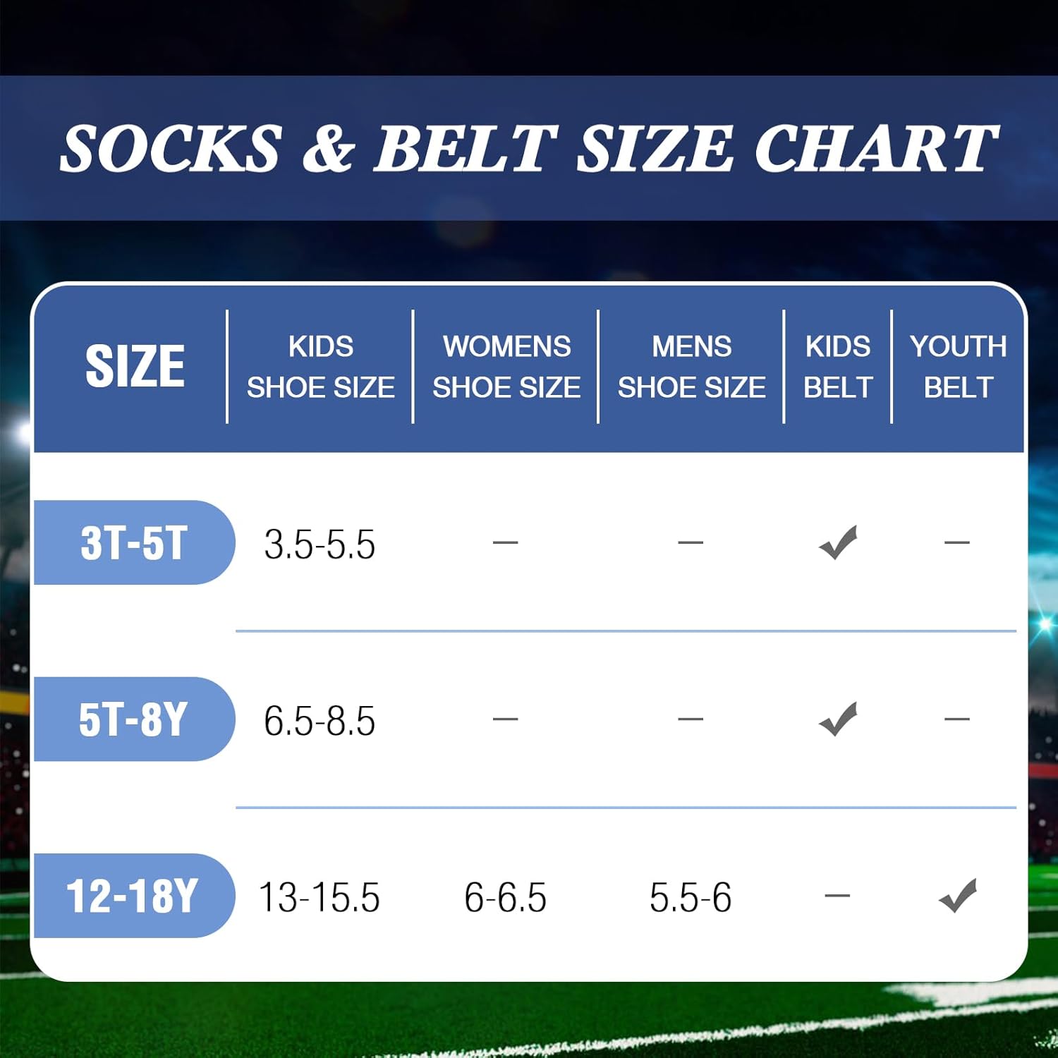 Ramede Youth Baseball Softball Socks and Adjustable Belt Combo Set for Boys Girls Kids - Image 4