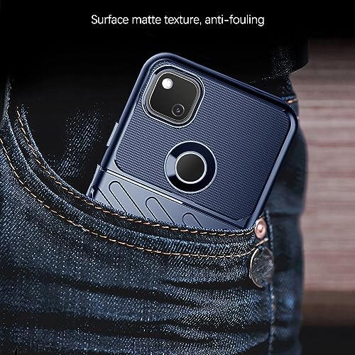 Image of Shockproof Back Cover Case for Google Pixel 4a 4G | 360 Degree Protection | Protective Design | Anti-Scratch Tough Slim TPU Case for Google Pixel 4a 4G (Blue)