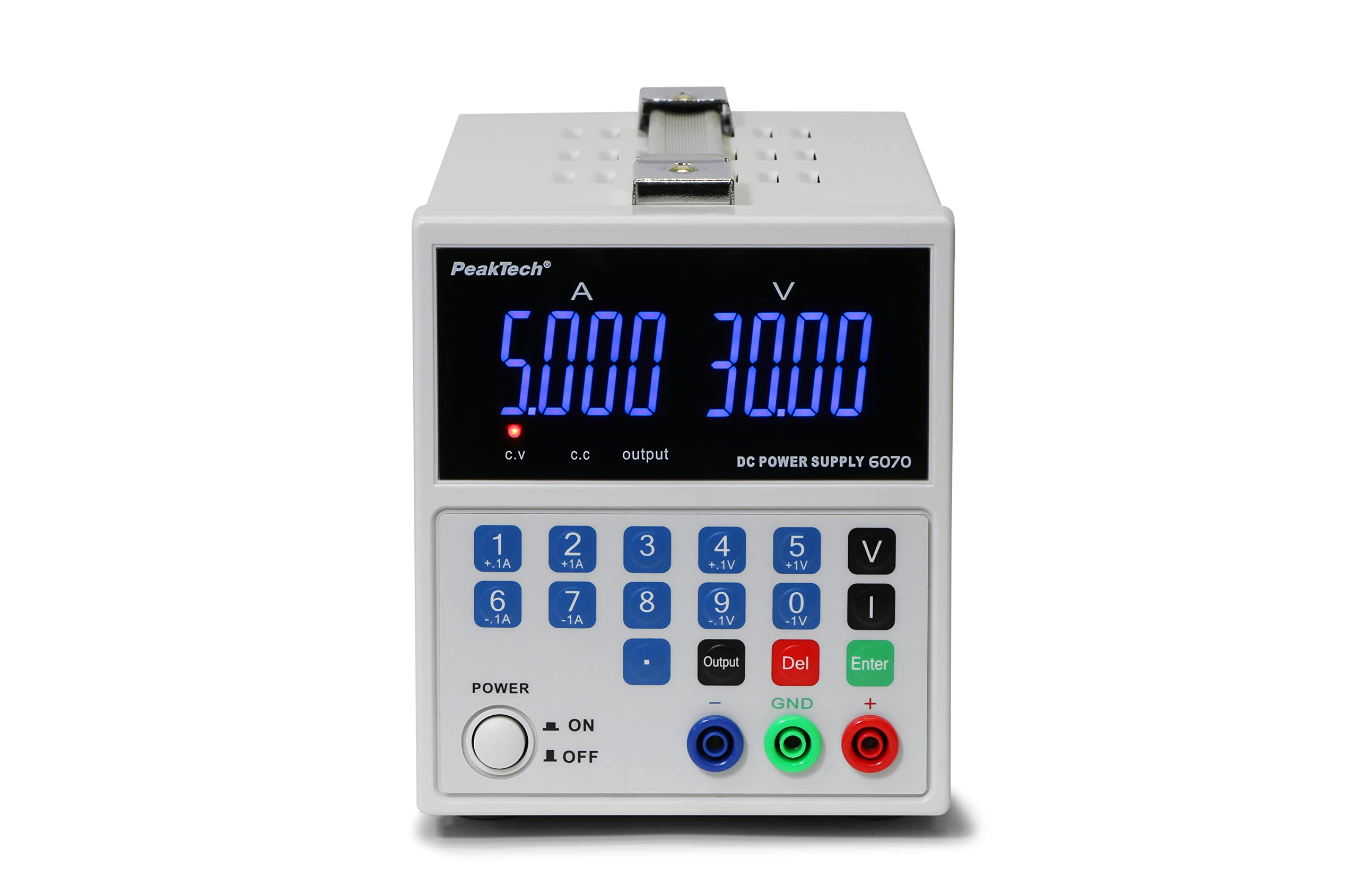 PeakTech 6070 - Alimentation de Laboratoire DC 0-30V / 0-5A, Alimentation Stabilisée à Découpage, Protection contre les Surcharges et les Courts-Circuits, Refroidissement Passif