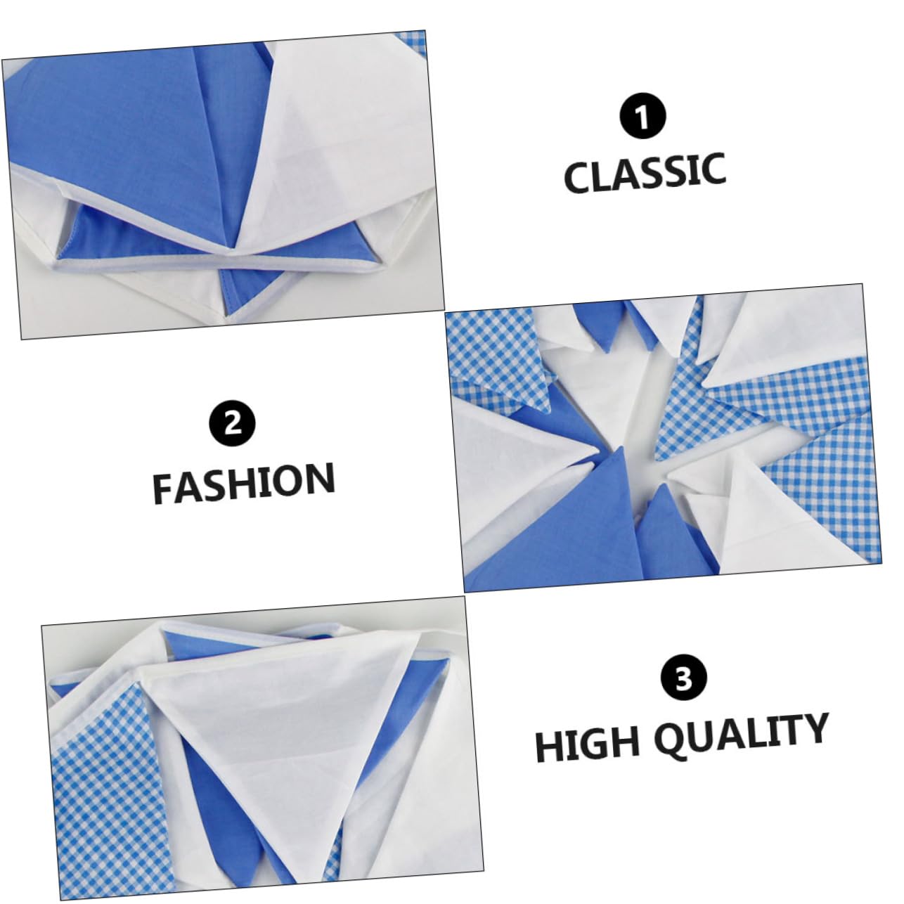 TOYANDONA 2 Piezas De Cuerda Azul y Blanca Cotton Burra Triangular De Tela Del Banderín Del Empavesado Blanca Azul Triángulo Bebé Algodón Boda Suministros