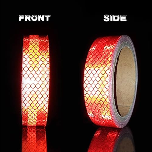 Miniatura 3 de Cinta reflectante de 1 pulgada de ancho y 15 pies de largo de alta intensidad roja para remolque, reflector, cinta de visibilidad de seguridad para