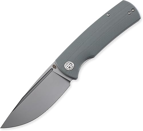 Miniatura 4 de Petrified Fish PFP01 k110 - Cuchillo plegable de acero con mango de micarta, aleta frontal, para exteriores, campamento, supervivencia, caza, EDC