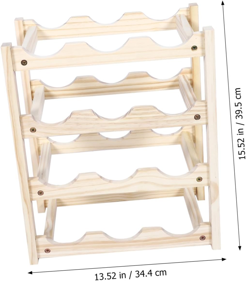 1pc Wooden Wine Rack for Bottles Stylish Household Adornment Storage Holder Break-Resistant Design Smooth Edges for Home Decor and Organization
