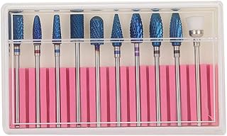 Conjunto de brocas para unhas de cabeça de moagem, brocas de aço de tungstênio, kit de ferramentas de manicure para arte em unhas, brocas de moagem para unhas domésticas