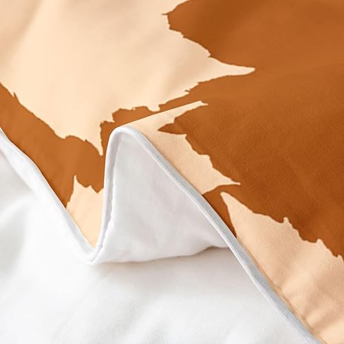 Miniatura 5 de jejeloiu Juego de funda de edredón de otoño 100% algodón, tamaño King, para niños y niñas, juego de ropa de cama de hojas de arce de otoño para