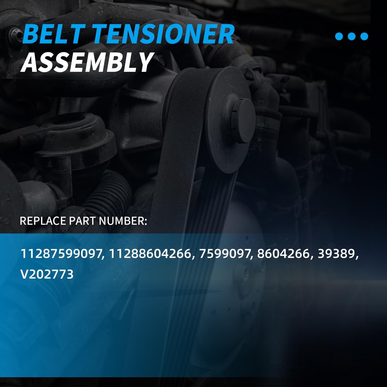 39389 Belt Tensioner Pulley Assembly Fit for BMW 335i 435i 535i 640i 740i M2 M235i X3 X4 X5 X6 2010 2011 2012 2013 2014 2015 2016 2017 2018 2019 2020 L6 L4 3.0L 2.0L