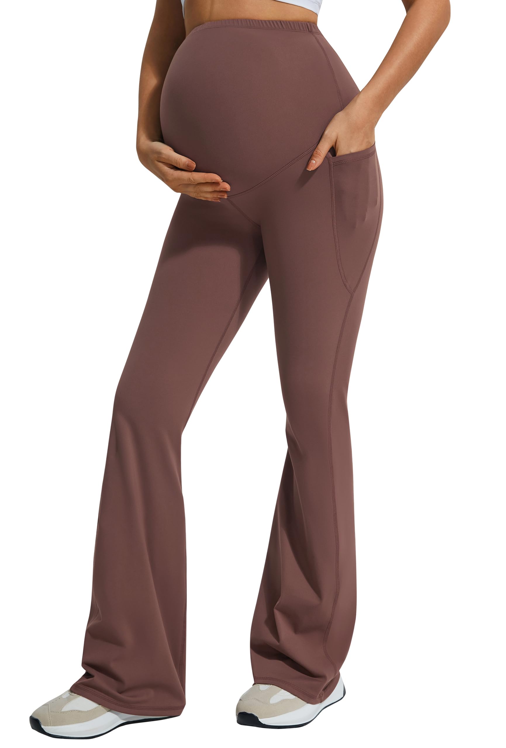 JOYSPELS Flare Maternity Leggings Over The Belly — free download