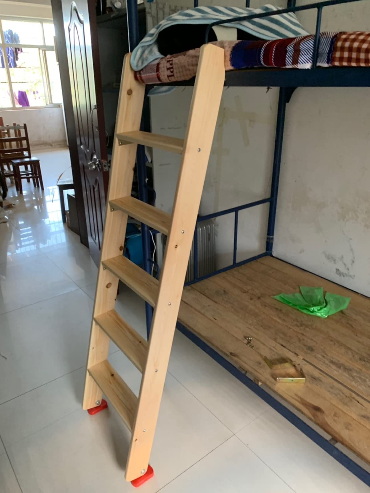 Escalera para litera de Madera con Base Antideslizante, Escalera de Repuesto Universal Resistente para Caravana, Barco, altillo, hogar, Dormitorio, 3 peldaños/4 peldaños/5 peldaños (Tamaño: