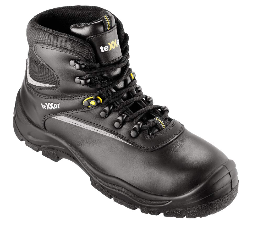 teXXor® S3-Sicherheitsschnürstiefel DIJON, schwarz/schwarz, Gr. 43