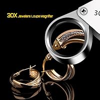 Vista 5 de Jewelers Loupe Magnifier Pocket Foldable 30x 21mm Jewelry Eye Magnifying Glass Magnifier for Jewelers Gems Diamonds Plants Coins Stamps Antiques and