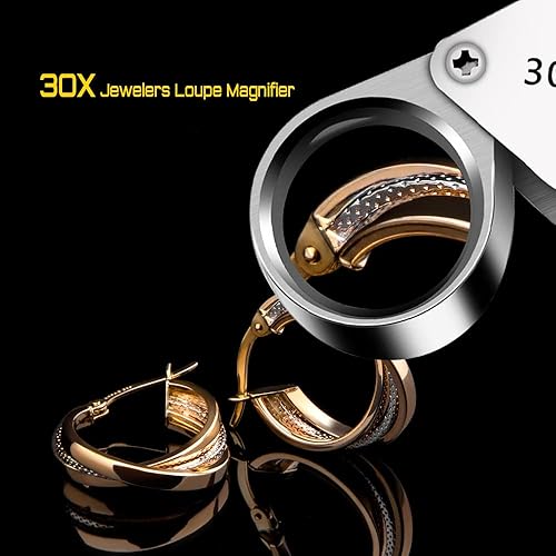 Miniatura 5 de Jewelers - Lupa plegable de bolsillo de 1.181 x 0.827 in, lupa de ojos para joyeros, gemas, diamantes, plantas, monedas, sellos, antigüedades y más