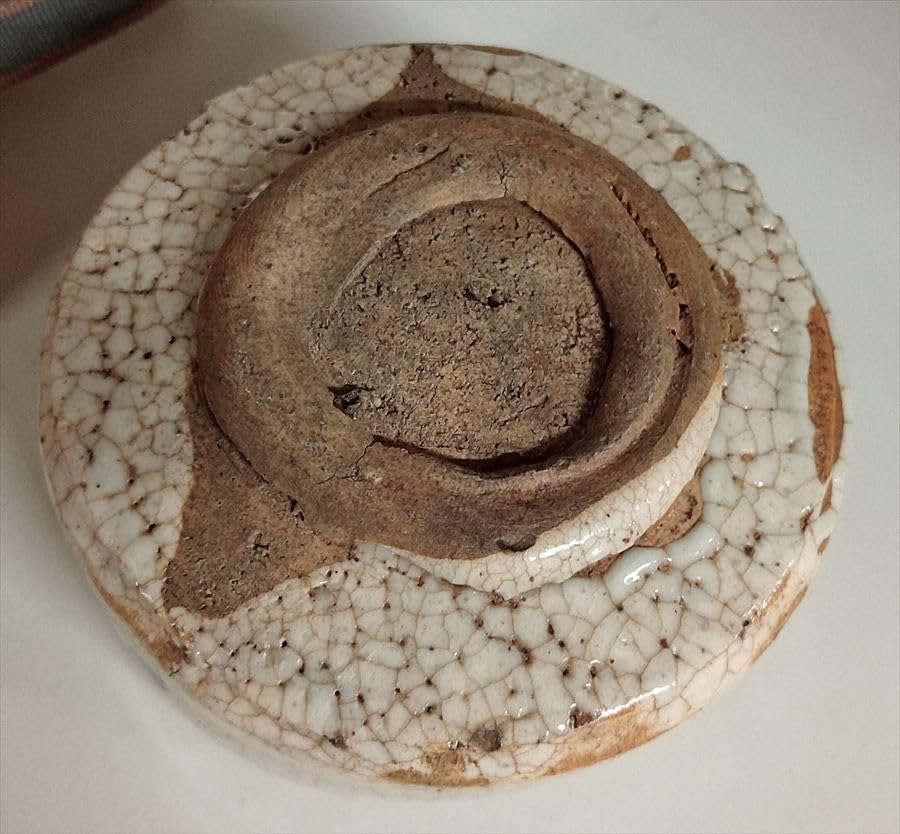 江戸時代古絵志野菓子器箱付き 江戸時代古絵志野菓子器