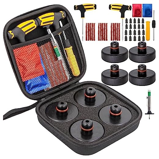 Lifting Jack Pad for Tesla Model 3/Y/S/X , 4PCS Rubber Jack Pad Adapter Pucks Tool Chassis Jack Point Pad Sturdy Adapter , Car Tire Repair Tool Kit with Storage Box