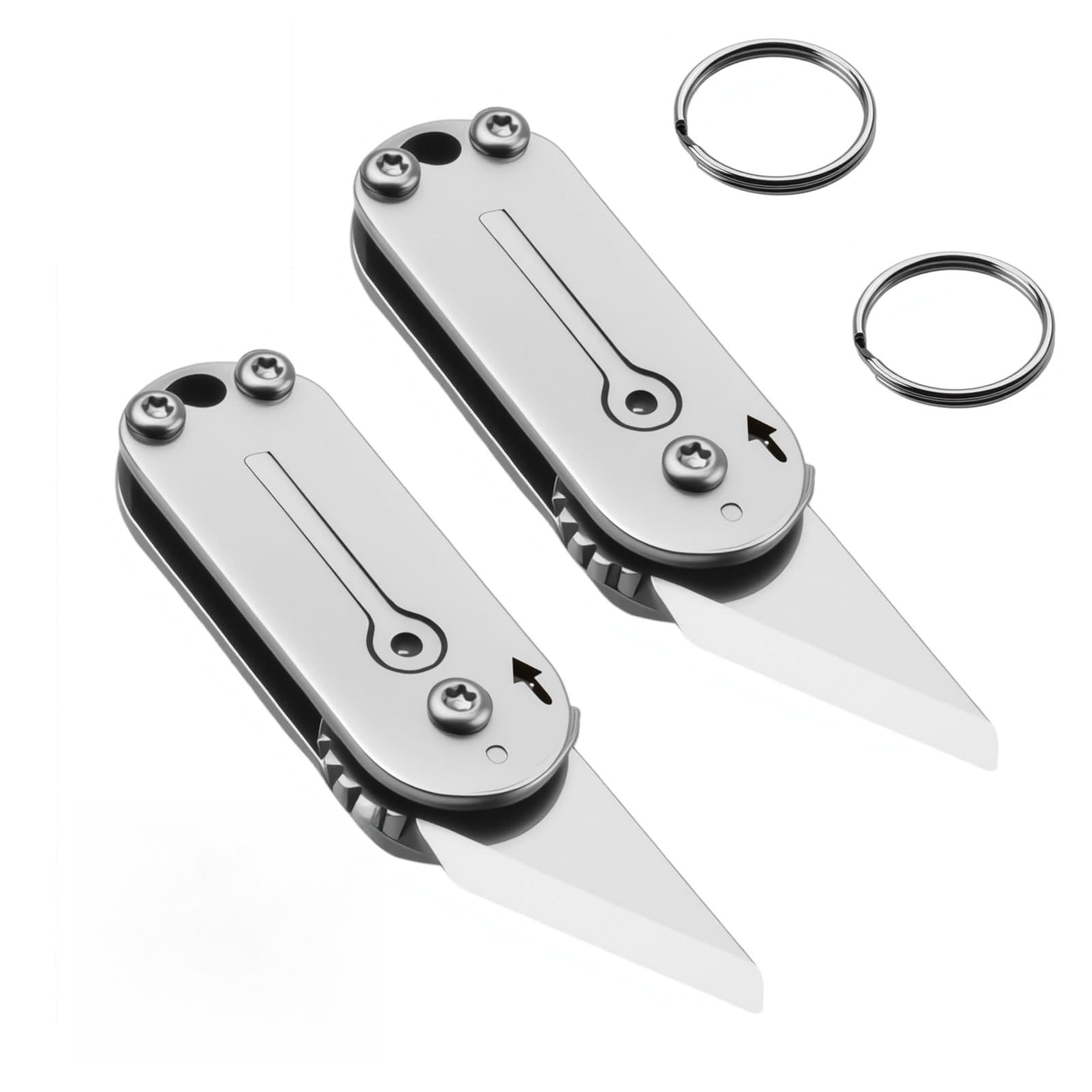 2PCS Mini Pocket Tool Set, Compact Box Opener Gadget with Keyring Hole, Portable Stainless Steel Accessories for Daily Use, Travel and Gift