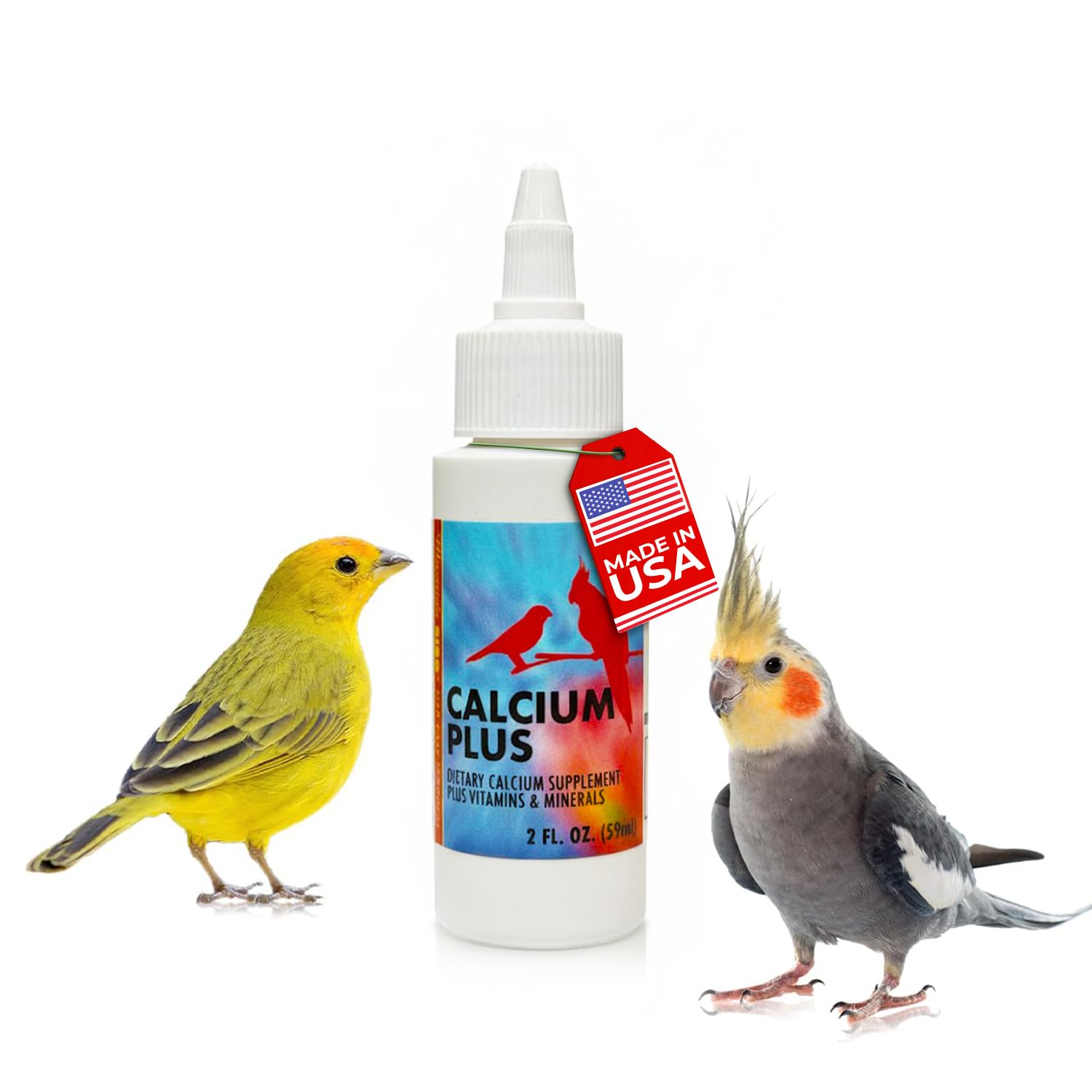 Morning Bird Calcium Plus Liquid for Birds – Calcium Supplement with Vitamins and Minerals for Strong Eggshells, Healthy Bones - Support Growth, Breeding, and Wellness for All Birds 2 Fl Oz