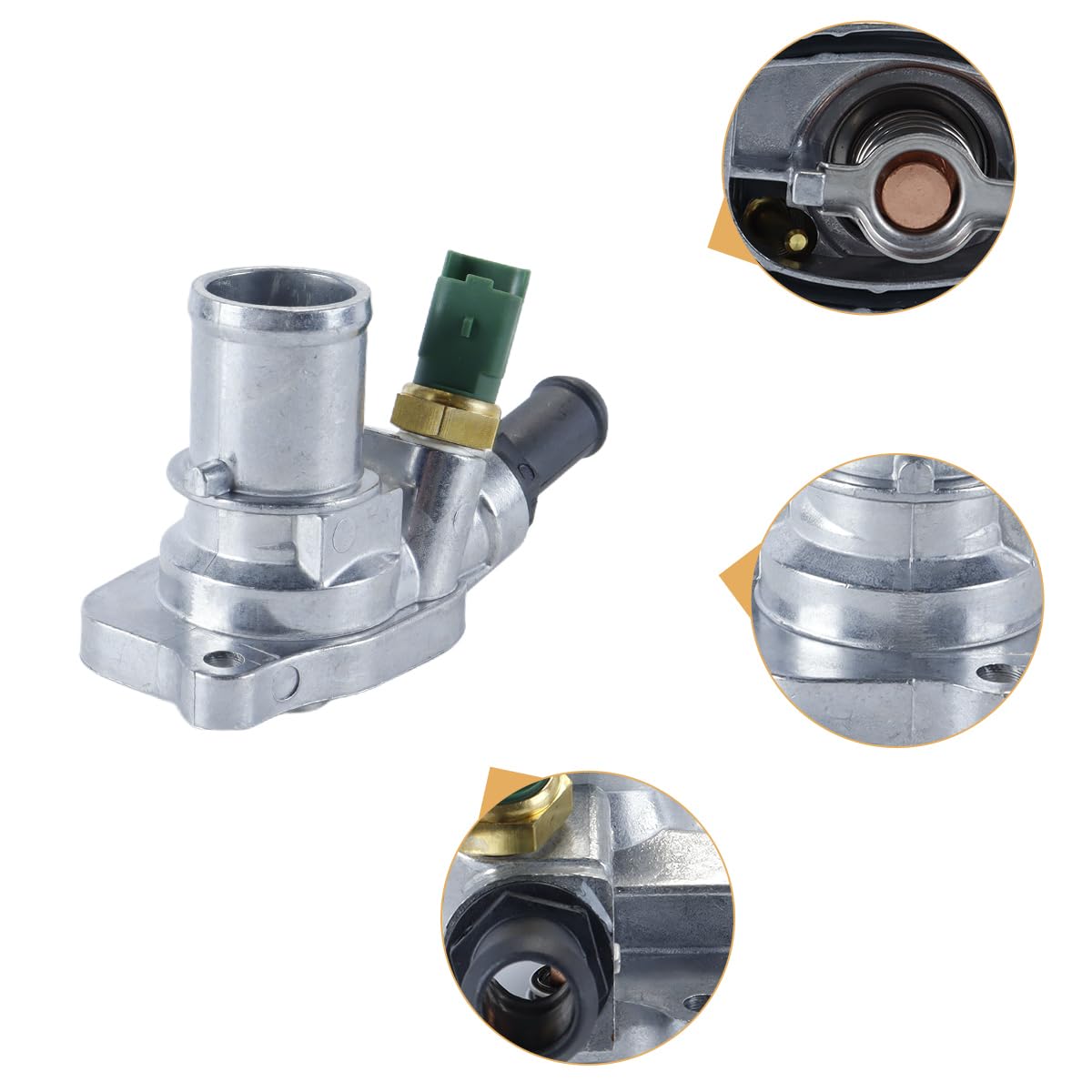 Gruppo Termostato Con Guarnizione Per Fiat Hatchback 500 312 2007-2020 Panda 169 2007-2012 KA RU8 2008-2016 Ypsilon 2009-2020 55202371 9S518575AA 1535448