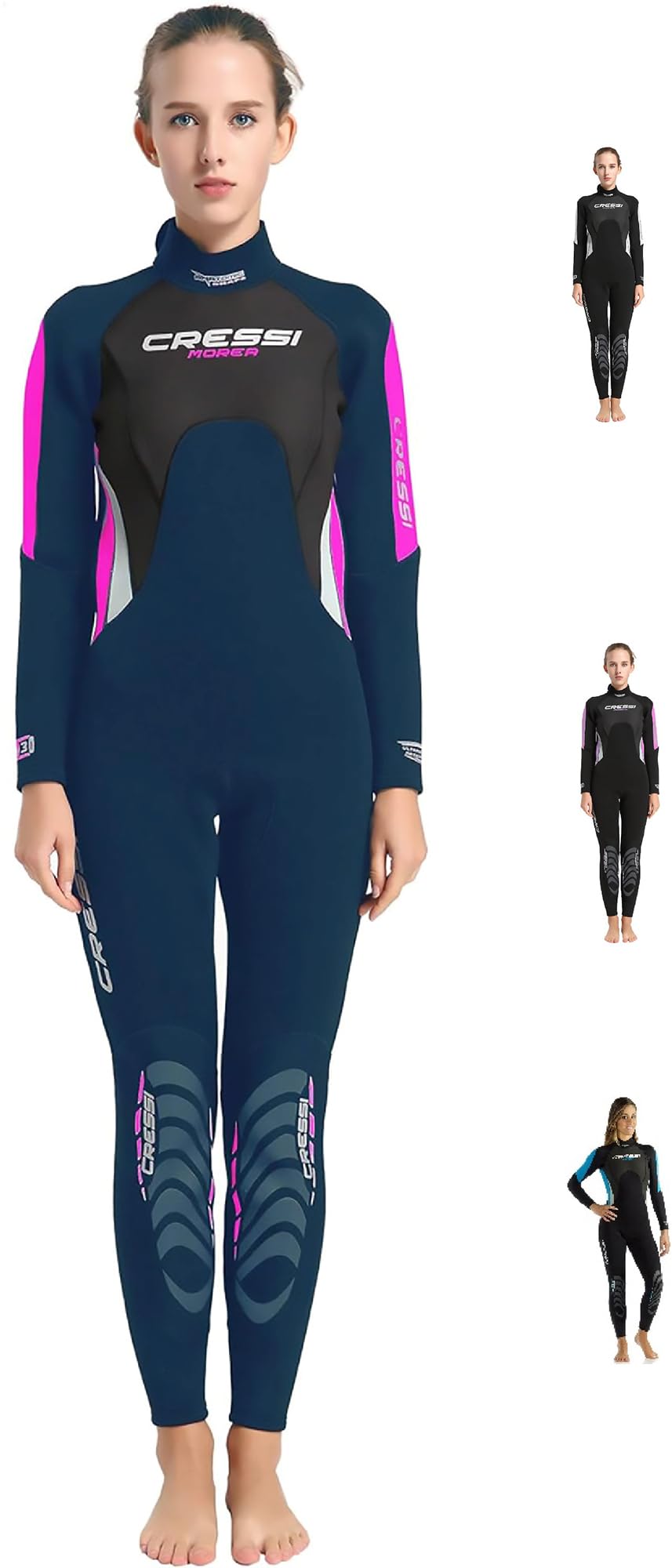 Cressi Morea Lady Wetsuit Full 3mm - Premium Neoprene-Full Length Wetsuit