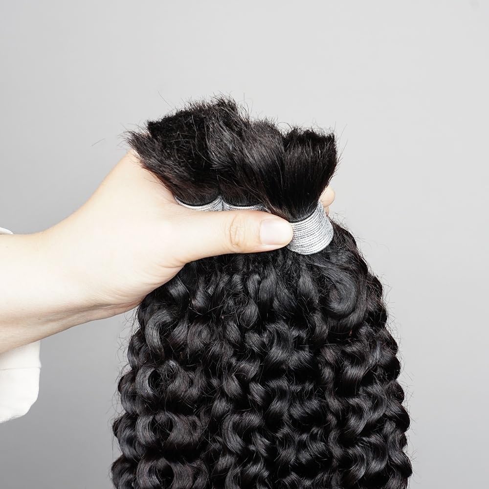 Haare für Braids Boho-Haar for Flechten, 25,4–71,1 cm, 1 Bündel, Jerry-Curly-Haarverlängerungen aus menschlichem Haar, ohne Schuss Haare für Flechten(10inches)