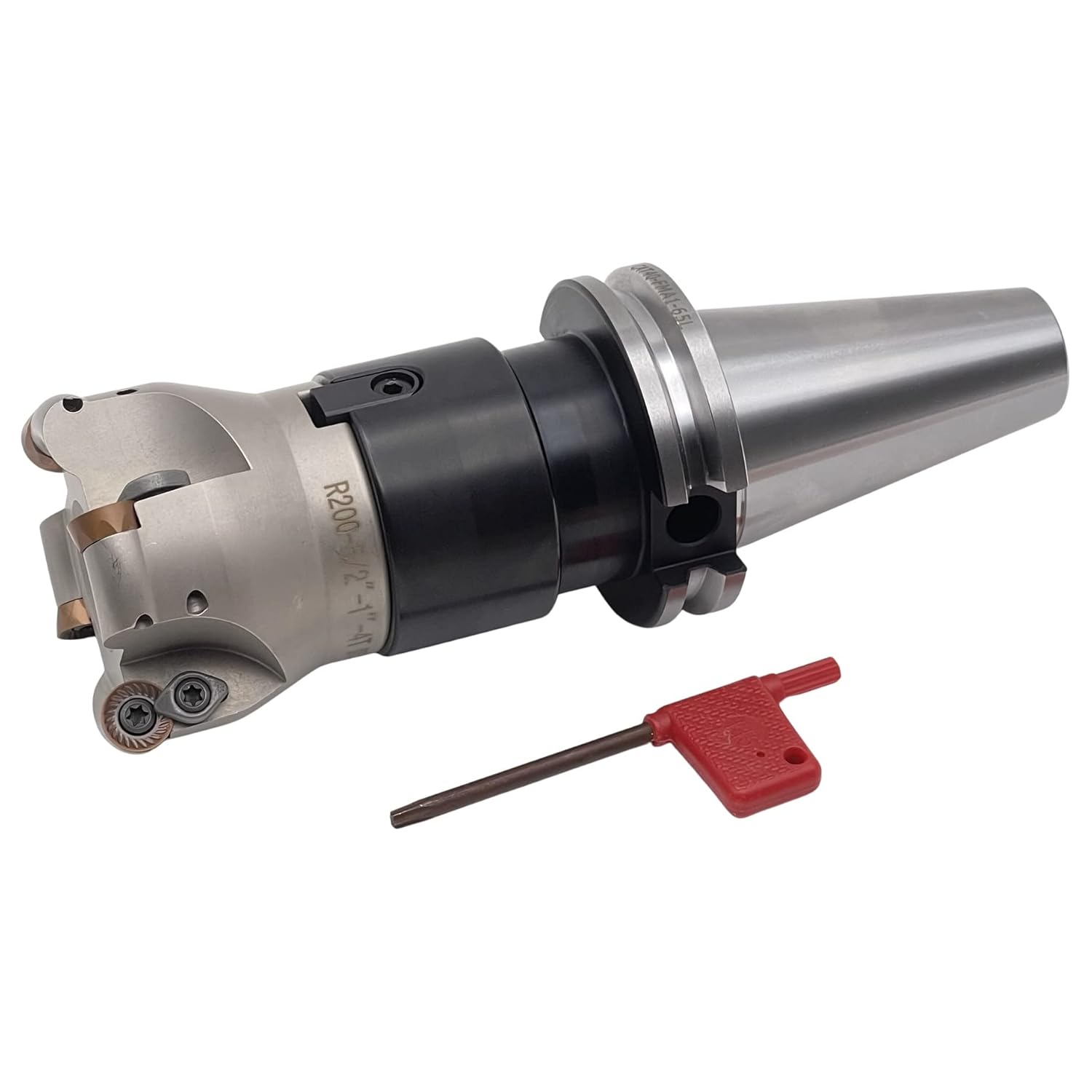 CME 2-1/2" 90° Indexable Face Mill w/ CAT40 Arbor, RCKT1204 Inserts Included, 4 Flutes