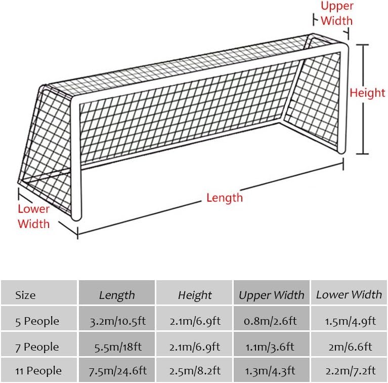 Soccer Goal Net, Durable Polyethylene Material, Football Net 18x6.9ft White for Youth Soccer Matches, Backyard Practice, Training Sessions, and Recreational Use